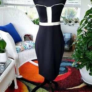 💥Strapless Black|Cream Dress Sz 8